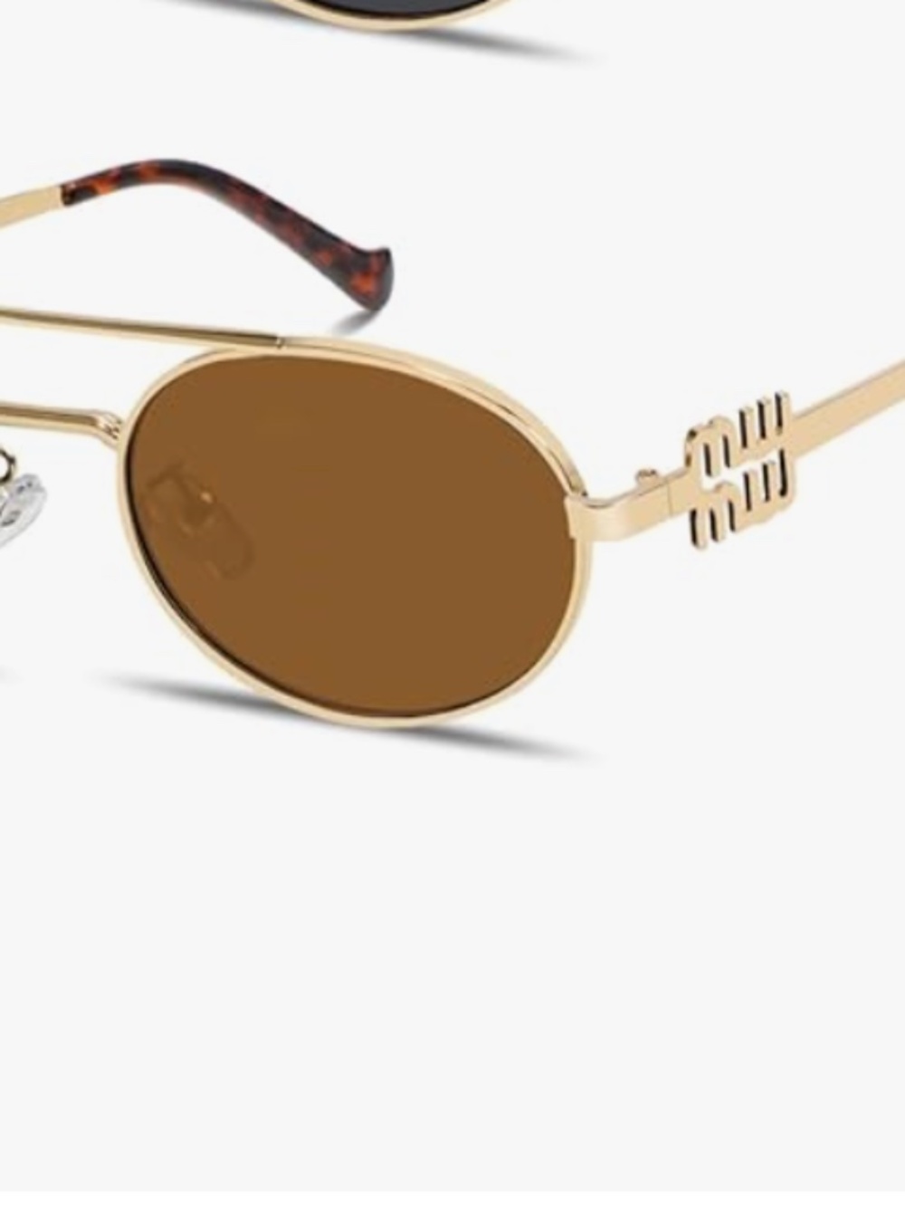 NEW MM Oval Metal Sunglasses for Women Gold /Gold - Picture 4 of 10